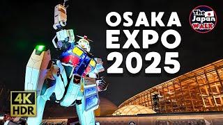 Opening Day at Osaka Expo 2025 | Night Walk Through the Pavilions | Walking Tour | 4K | HDR