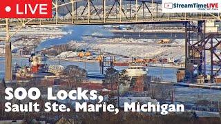 Soo Locks, Sault Ste Marie, Michigan USA | Streamtime LIVE