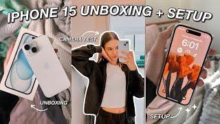 IPHONE 15 UNBOXING + SETUP *Blue 256GB*