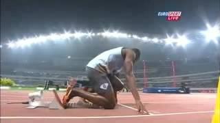 Usain Bolt stumbled at the start, but destroys Ryan Bailey & Churandy Martina on low