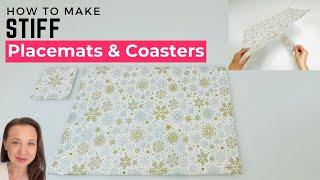 How to Make Stiff Reversible Fabric Placemats & Coasters - Easy DIY Sewing Tutorial for Holidays