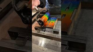 Howard letterpress prints a big rainbow HI!