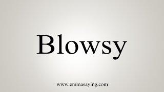 How To Say Blowsy