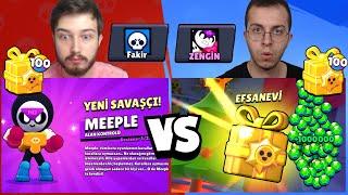 ZENGİN VS FAKİR HESAP (200 EFSANEVİ HEDİYE KUTUSU AÇILIMI) !! BRAWL STARS