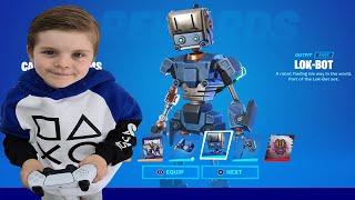 TRUMAnn Giving His 7 Year Old Kid NEW Fortnite LOK-BOT Pack! With 1,000 FREE V-Bucks. (NEW Bundle)