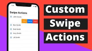 Swift: Custom TableView Swipe Actions (2021, Xcode 12, Swift 5) - iOS Development