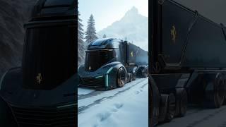 Ferrari-branded black monster truck #futuristic #monstertruck  #offroad #iceroadwarrior #snowbeast