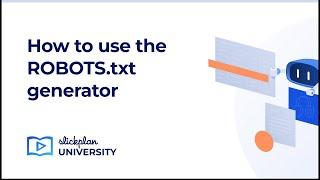 How to use the ROBOTS.txt generator