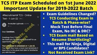 TCS ITP Exam Scheduled on 1st June 2022 | TCS ITP Exam Mail Update | Not Received TCS Exam Link Why?