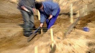 Building industry. Construction of a family house. Part 1. Full HD! Ground works. Surveyor