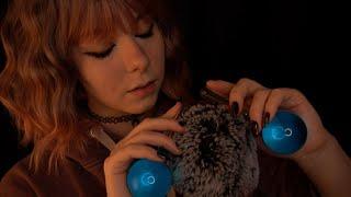 ASMR | "Shh, Relax" whispering & water globes - ear to ear, ocean ambience