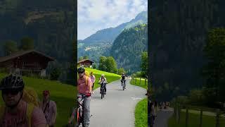 Cycling in Lauterbrunnen valley Switzerland  #lauterbrunnenswitzerland