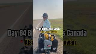 DAY 64 Biking across Canada | 1km away from ALBERTA | Thunderstorms  #cyclingcanada #bikepacking