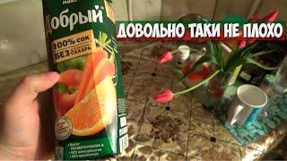 Пробую сок ДОБРЫЙ со вкусом мультимикс (яблоко, апельсин, персик,морковь)