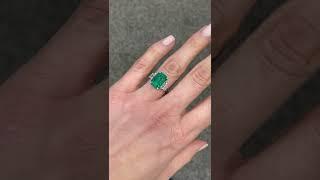 4-carat green emerald trilogy engagement ring