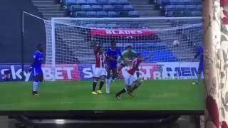 Gillingham's Josh Pask playing basketball vs Sheffield United