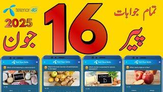 16 June 2025 Questions and Answers | My Telenor Today Questions | Telenor Questions Today