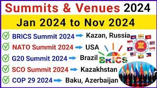 Summits 2024 Current Affairs | Important Summits & Conferences 2024 | Current Affairs 2024