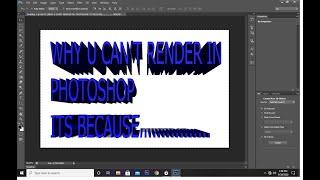 WHY YOU CANT RENDER ON PHOTOSHOP SOLVED