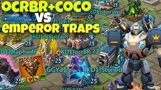 Lords Mobile - OCRBR+COCO VS EMPEROR RALLY TRAPS. NOBODY CAN STOP THESE BIG ANIMALS