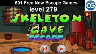 [Walkthrough] 501 Free New Escape Games level 279 - Skeleton cave escape - Complete Game