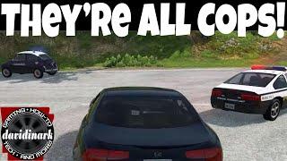 BeamNG Drive - AI Traffic, but they're all POLICE!