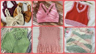 Casual Crochet Crop Top Pattern Designs - Gorgeous Crop Tops for Summer | Crochet Halter Top Ideas