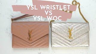 YSL VINTAGE PEACH WRISTLET CLUTCH VS WOC WALLET ON CHAIN * COMPARISON * Saint Laurent