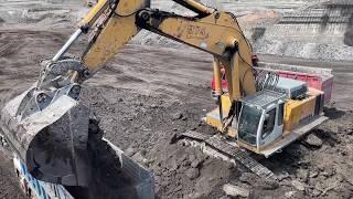 Liebherr 974 Excavator Loading Overburden Αt Α Busy Mining Site - Ascon Ltd