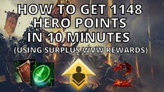 [GW2] How to get 1148 HERO POINTS in 10 MINUTES using Surplus WvW Rewards(with Summary Calculations)