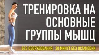 СИЛОВАЯ тренировка на ОСНОВНЫЕ ГРУППЫ МЫШЦ без остановки за 30 мин