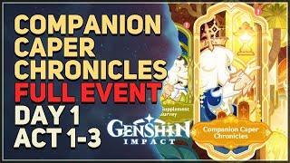 Companion Caper Chronicles FULL EVENT Day 1 Genshin Impact