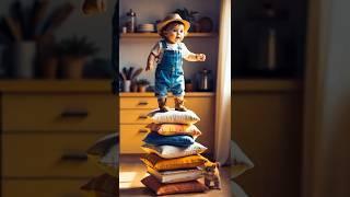 The baby cookie climb mission - The baby love the cookie #cookie #baby #shorts