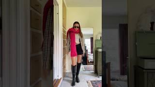 Styling a hot pink scarf I knit