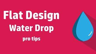 How to Flat Design Water Drop Flat design illustrator  Illustrator Tutorial