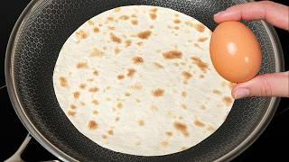 Just add eggs and cheese to a tortilla! A quick breakfast in 5 minutes!