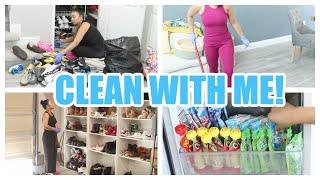 CLEAN WITH ME! | Deep cleaning, organizing, meal prepping!