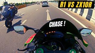 R1 VS ZX10R DANGEROUS CHASE! 