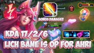 17 KILL WITH LICH BANE !! Spirit Blossom Ahri Gameplay // Wild Rift (Build + Runes)