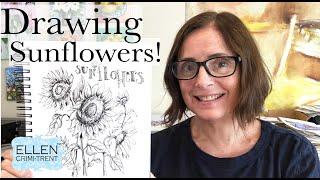 How to draw a Botanical Sunflower- EASY!