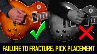 The "sweet spot" for holding the guitar pick for Fracture