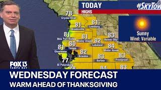 Tampa weather | Warm ahead of Thanksgiving