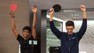 Anish Giri's hilarious commentary vs Pragg | Table Tennis | WR Chess Masters 2023