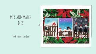 Mix and Match your die sets.  Three Christmas/Winter Cards featuring Kokorosa Studio Dies.