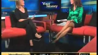 robin meade - green satin blouse