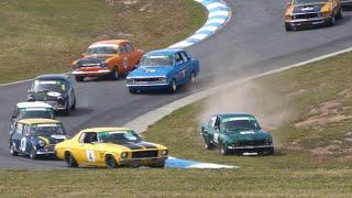 Group N Historic Touring Cars Race 2 Baskerville 2024 LJ Torana XU1 vs 350 HQ Monaro