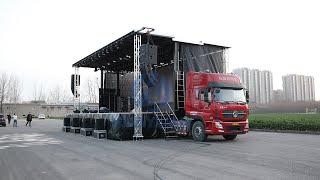 Mobile stage manufacturer HUAYUAN hydraulic stage truck trailer for concert elections crusade events