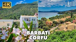 BARBATI Corfu Island Greece  | Crystal Clear Water Beach ️ | Walking Tour [4K UHD]