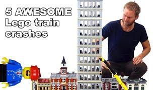 Awesome Lego train crash compilation