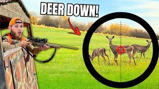 Hunting My FIRST DEER in the DIY Mobile Hunting Blind (Crazy Kill Shot)